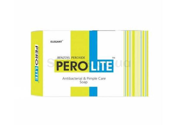 Мило проти акне з бензоїл пероксидом PEROLITE Benzoyl Peroxide Antibacterial & Pimple Care Soap 75 г - Фото №1