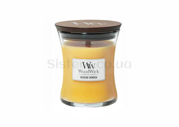 Ароматическая свеча с ароматом цитрусовых и винограда WOODWICK Seaside Mimosa 85 г - Фото №1