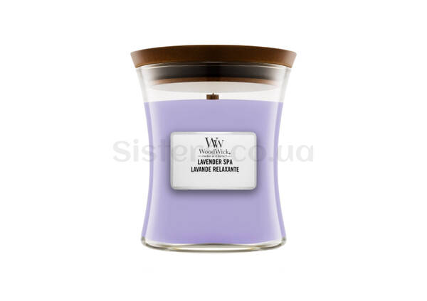 Ароматична свічка з ароматом лаванди і евкаліпта WOODWICK Lavender SPA 85 г - Фото №1