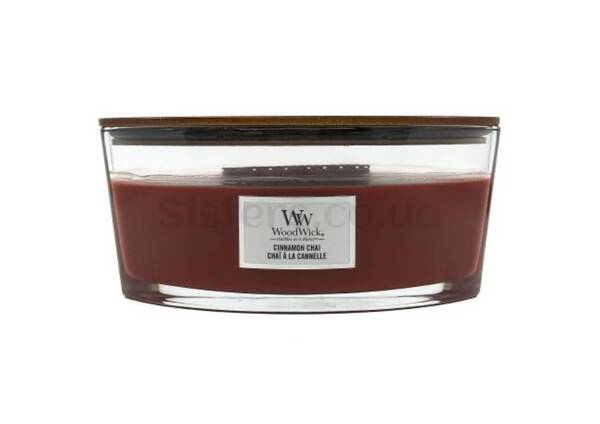 Ароматическая свеча с ароматом ванили и корицы WOODWICK Cinnamon Chai 453 г - Фото №1