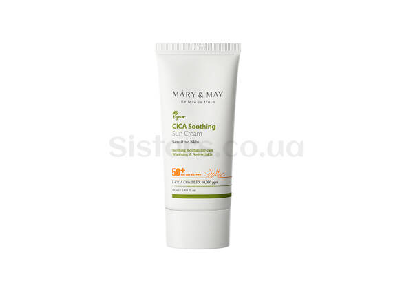 Заспокійливий сонцезахисний крем MARY&MAY CICA Soothing Sun Cream SPF 50+ PA++++ 50 мл - Фото №1