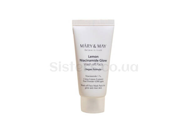 Осветляющая маска для сияния кожи MARY&MAY Lemon Niacinamide Glow Wash off Pack 30 г - Фото №1