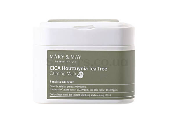 Тканинні маски з екстрактом чайного дерева MARY&MAY Cica Houttuynia Tea Tree Calming Mask 30 шт - Фото №1