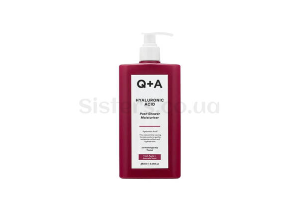 Засіб для інтенсивного зволоження вологої шкіри Q+A Hyaluronic Acid Post-Shower Moisturiser 250 мл - Фото №1