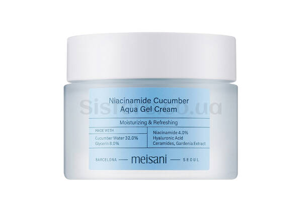 Зволожувальний гель-крем з ніацинамідом та гідролатом огірка MEISANI Niacinamide Cucumber Aqva Gel Cream 50 мл - Фото №1