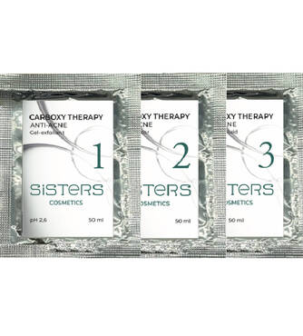 Набор неинвазивной карбокситерапии для жирной и проблемной кожи лица SISTERS COSMETICS Carboxy Therapy Anti-Acne 3 х 10 мл - Фото №1