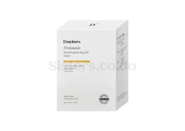 Тканинна маска для освітлення та рівного тону шкіри DOCTORS Pentamide Real Brightening 10C Mask 10 шт - Фото №1