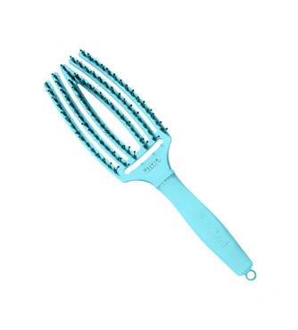 Щетка массажная OLIVIA GARDEN Finger Brush Care Iconic Boar Nylon Blue Sky - Фото №1