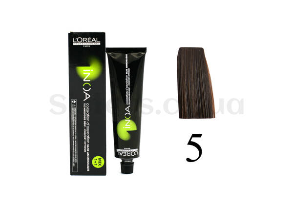 Крем-краска для волос без аммиака L'Oreal Professionnel Inoa Mix - 5-светлый шатен 60 g - Фото №1
