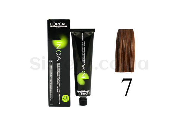 Крем-краска для волос без аммиака L'Oreal Professionnel Inoa Mix - 7-блондин 60 g - Фото №1