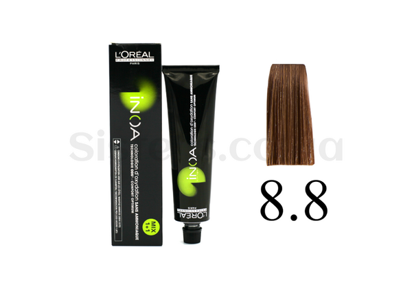 Крем-краска для волос без аммиака L'Oreal Professionnel Inoa Mix - 8,8 hellblond mokka 60 g - Фото №1