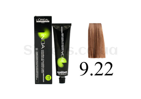 Крем-фарба для волосся без аміаку L'OREAL PROFESSIONNEL Inoa Mix - 9,22 very light deep iridescent blonde 60 г - Фото №1