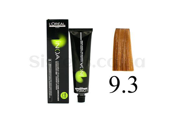 Крем-краска для волос без аммиака L'Oreal Professionnel Inoa Mix - 9,3-очень светлый блондин золотистый 60 g - Фото №1