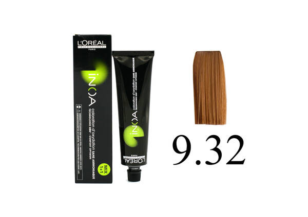 Крем-фарба для волосся без аміаку L'OREAL PROFESSIONNEL Inoa Mix - 9.32 дуже світлий блондин золотисто-перламутровий 60 г - Фото №1