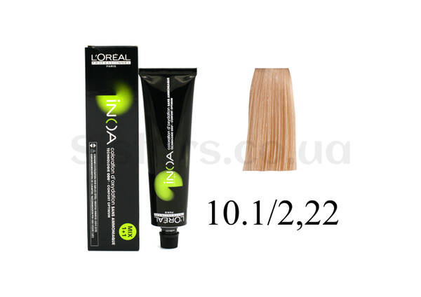 Крем-краска для волос без аммиака L'Oreal Professionnel Inoa Mix - 10.1 / 2,22-biondo estremo platino irise profondo 60 g - Фото №1