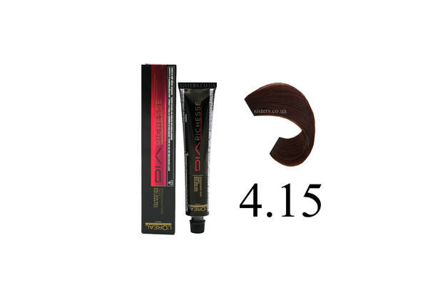 Крем-краска для волос без аммиака L'Oreal Professionnel Dia Richesse Hi-Visibility - 4.15 - Chocolate 50 g - Фото №1