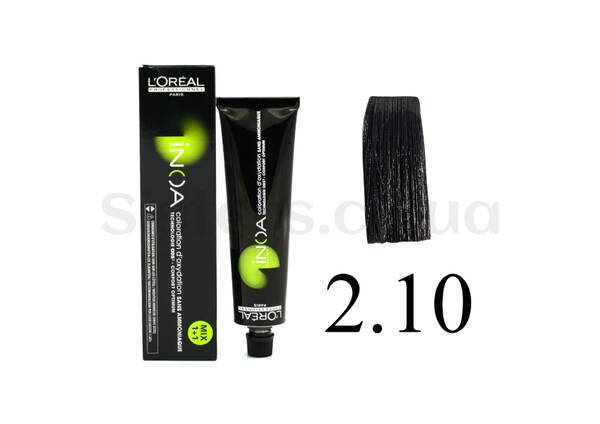 Крем-фарба для волосся без аміаку L'OREAL PROFESSIONNEL Inoa Mix - 2.10 Schwarz blau 50 г - Фото №1