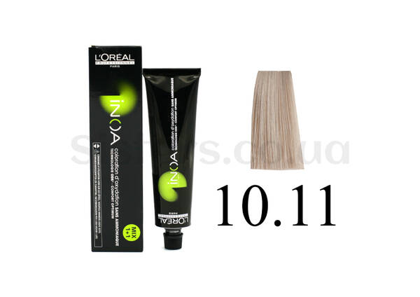 Крем-краска для волос без аммиака L'Oreal Professionnel Inoa Mix - 10.11-Blondo Chlarissimo Platino Cenere Profondo 60 g - Фото №1