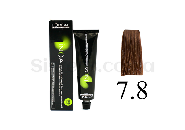Крем-фарба для волосся без аміаку L'OREAL PROFESSIONNEL Inoa Mix 7.8-mokka blond - Фото №1