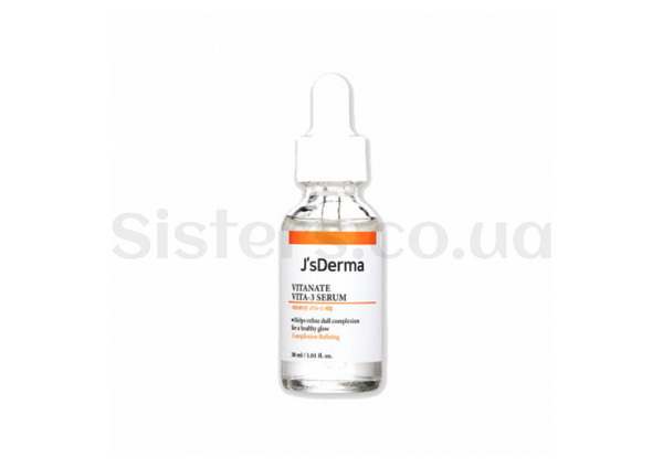 Сироватка з ніацинамідом для вирівнювання тону обличчя JS DERMA Vitanate VITA-3 Serum 30 мл - Фото №1