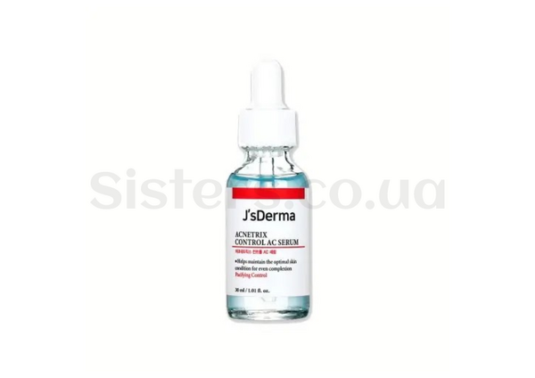 Успокаивающая сыворотка для проблемной кожи JS DERMA Acnetrix Control AC Serum 30 ml - Фото №1
