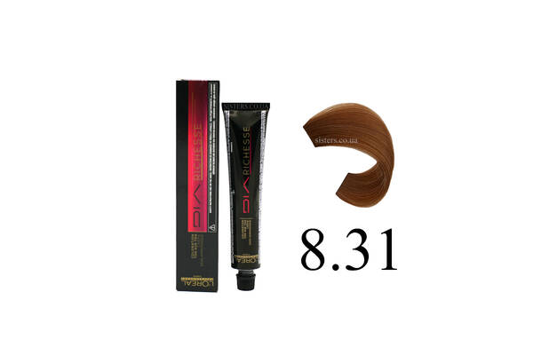 Крем-краска для волос без аммиака L'Oreal Professionnel Dia Richesse Hi-Visibility - 8.31 - Golden Beige 50 g - Фото №1
