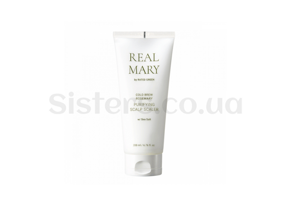 Очищаюча маска для шкіри голови з морською сіллю RATED GREEN Real Mary Cold Brewed Rosemary Purifyng Scalp Scaler 200 мл - Фото №1