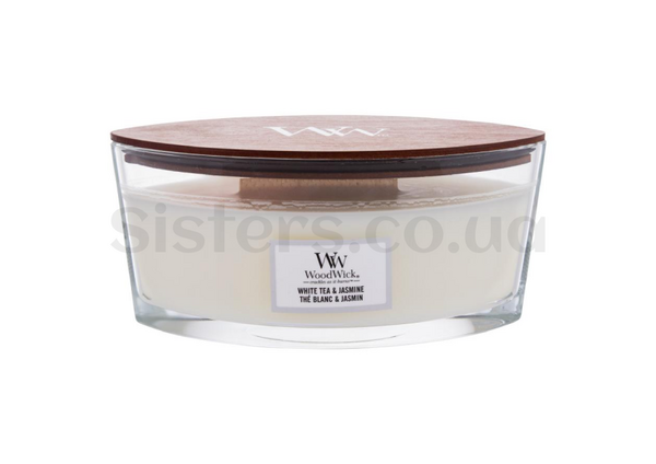 Ароматическая свеча с ароматом жасмина Woodwick White Tea and Jasmine 453 g - Фото №1
