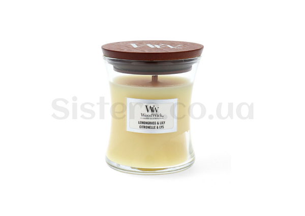 Ароматическая свеча с цветочным ароматом WOODWICK Lemongrass and Lily 85 г - Фото №1