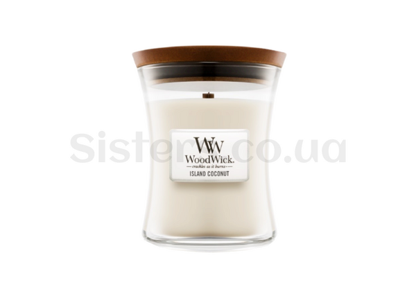 Ароматична свічка з ароматом кокоса та ананаса WOODWICK Medium Island Coconut 275 гр - Фото №1
