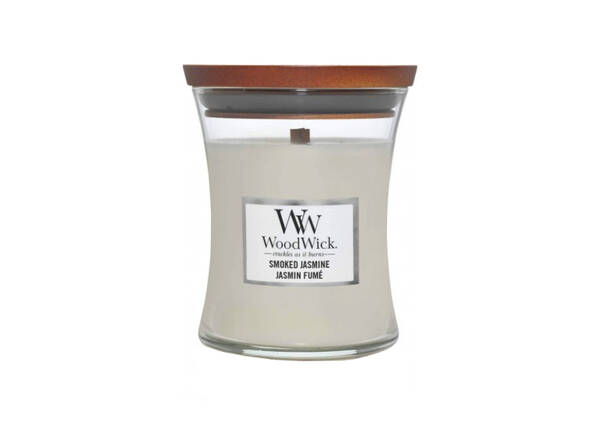 Ароматическая свеча с ароматом жасмина и кедра WOODWICK Smoked Jasmine 85 г - Фото №1