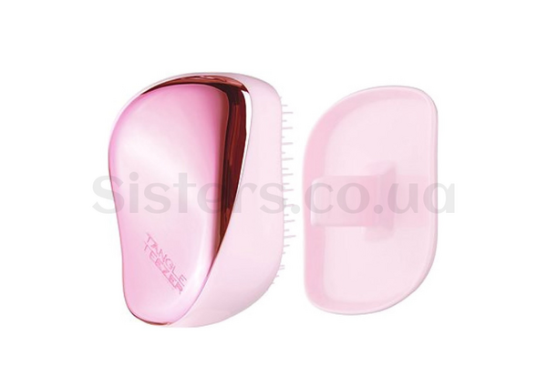 Щетка для волос с крышечкой Tangle Teezer Compact Pink Chrome - Фото №2