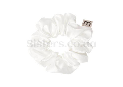 Резинка для волосся MON MOU з натурального шовку 1 штука біла - Фото