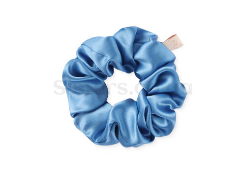 Резинка для волосся MON MOU з натурального шовку 1 штука синя - Фото