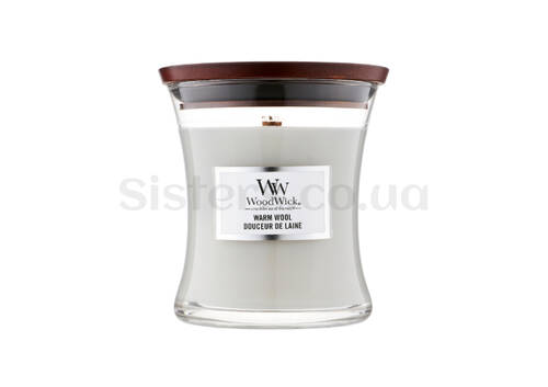 Ароматична свічка з ароматом теплої шерсті WOODWICK Medium Warm Wool 275 гр - Фото