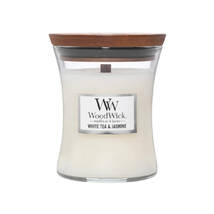 Ароматична свічка з ароматом жасмину WOODWICK Medium White Tea & Jasmine 275 гр - Фото