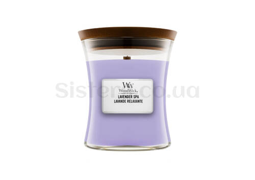 Ароматична свічка з ароматом лаванди і евкаліпта WOODWICK Lavender SPA 85 г - Фото