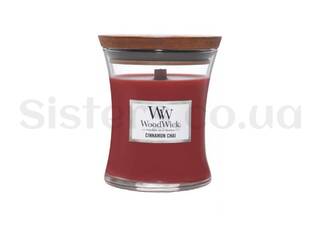 Ароматична свічка з ароматом ванілі і кориці WOODWICK Cinnamon Chai 85 г - Фото