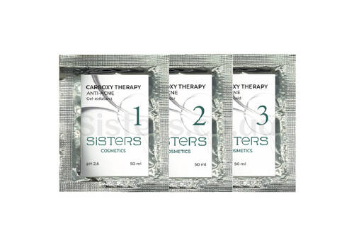 Набор неинвазивной карбокситерапии для жирной и проблемной кожи лица SISTERS COSMETICS Carboxy Therapy Anti-Acne 3 х 10 мл - Фото