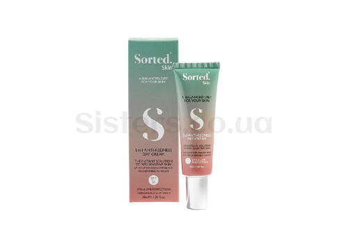 Денний крем 5 в 1 проти почервоніння SORTED SKIN 5 in 1 Anti-Redness Day Cream SPF 50 30 мл - Фото