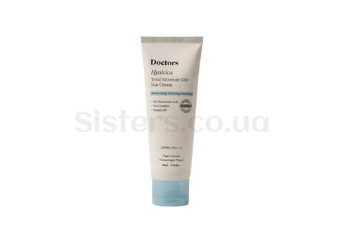 Сонцезахисний крем з 10 формами гіалуронової кислоти та центелою DOCTORS Hyalcica Total Moisture 10 D Sun Cream SPF 50+ /PA++++ 80 мл - Фото