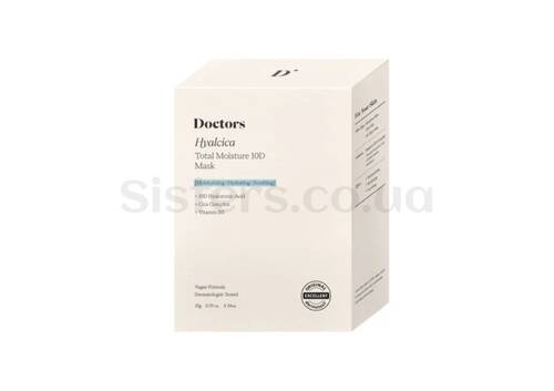 Тканинна маска з 10 формами гіалуронової кислоти та центелою DOCTORS Hyalcica Total Moisture 10 D Mask Pack 10 шт - Фото