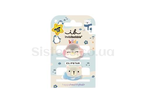 Заколки для волосся INVISIBOBBLE Clipstar Kids Glow Polar Friends 2 шт - Фото