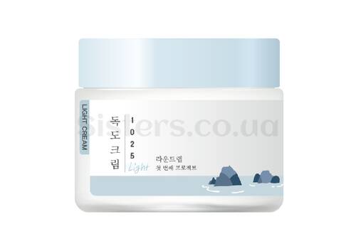 Легкий зволожувальний крем з морською водою ROUND LAB 1025 Dokdo Light Cream 80 мл - Фото