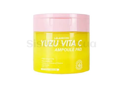 Вітамінні педи для обличчя з екстрактом юдзу LALARECIPE Yuzu Vita C Ampoule Pad 80 шт - Фото